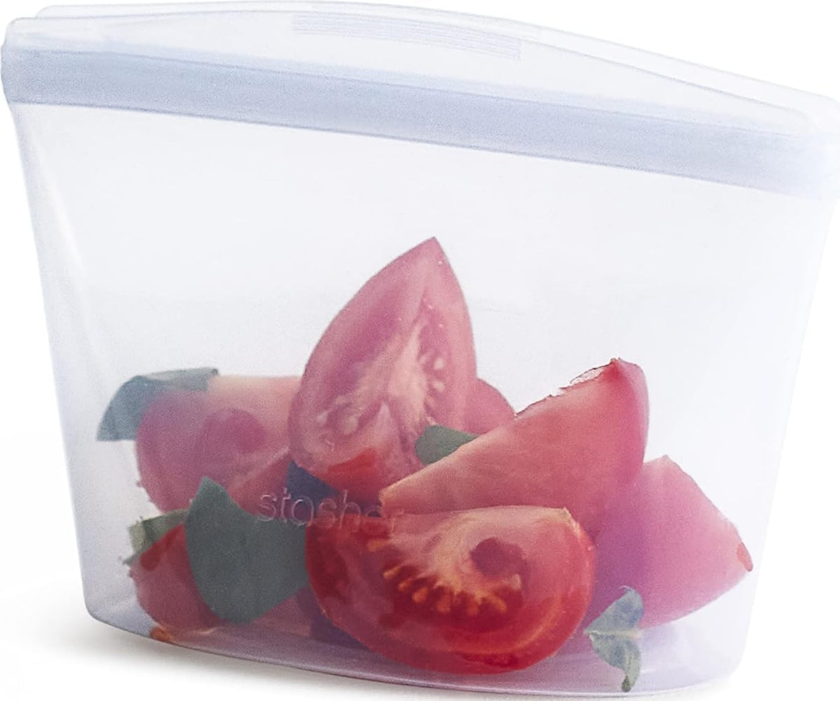 Stasher Premium Reusable Silicone Food Storage Bags, 2-Pack, Clear