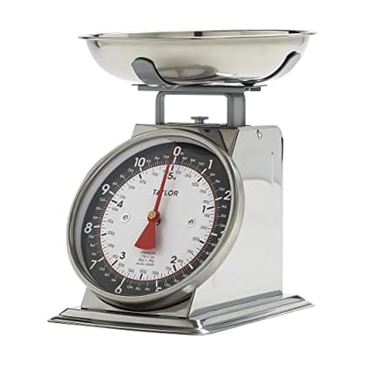 Taylor Vintage Mechanical Kitchen Scale - 11 lb Max Capacity, Silver