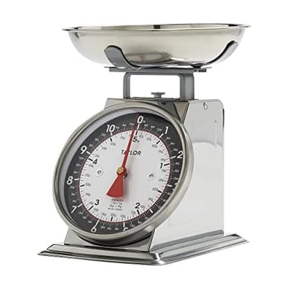 Taylor Vintage Mechanical Kitchen Scale - 11 lb Max Capacity, Silver