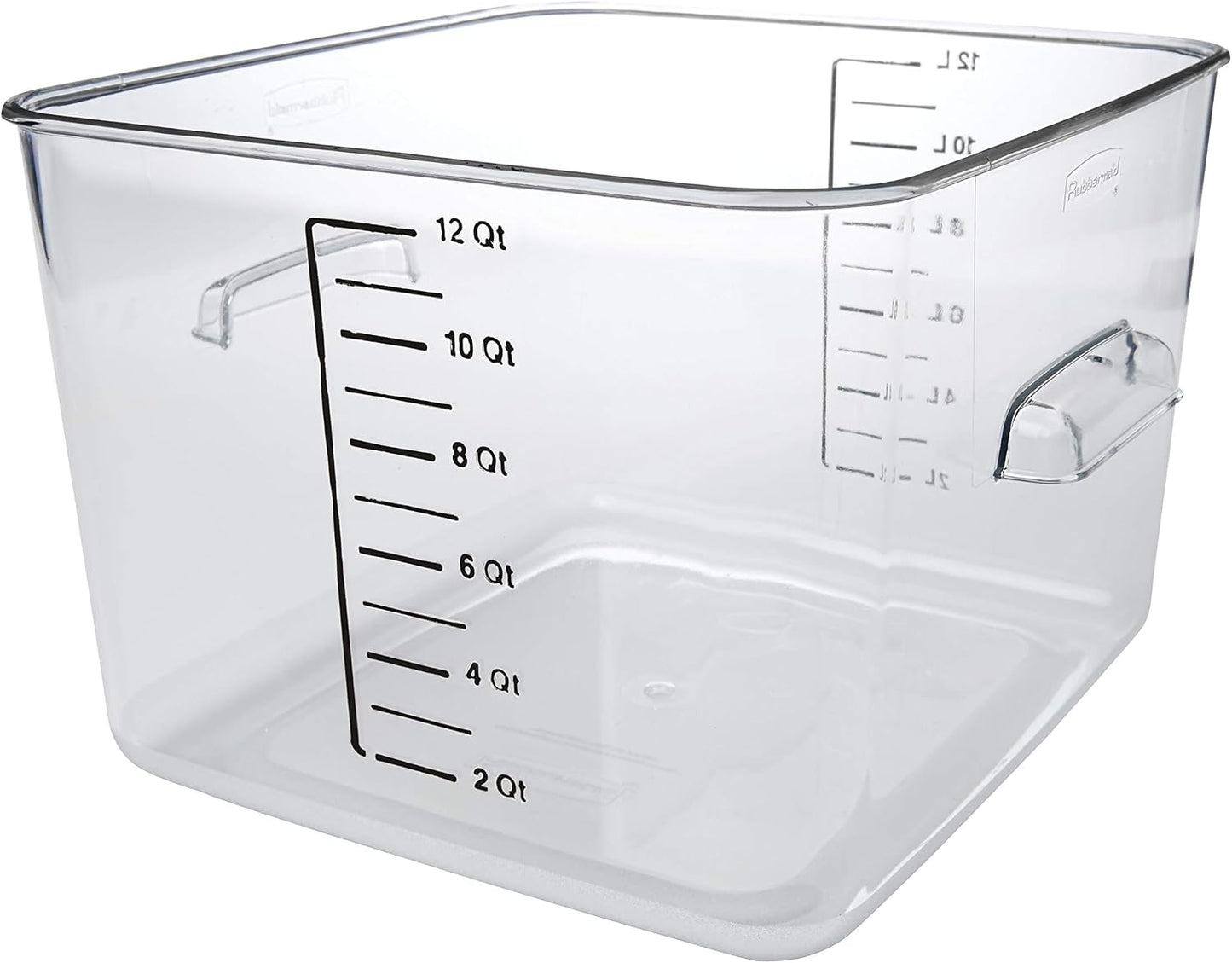 Rubbermaid Commercial Products Space Saving Square Food Storage Container 6 Quart Clear for Kitchen/Sous Vide/Meal Prep