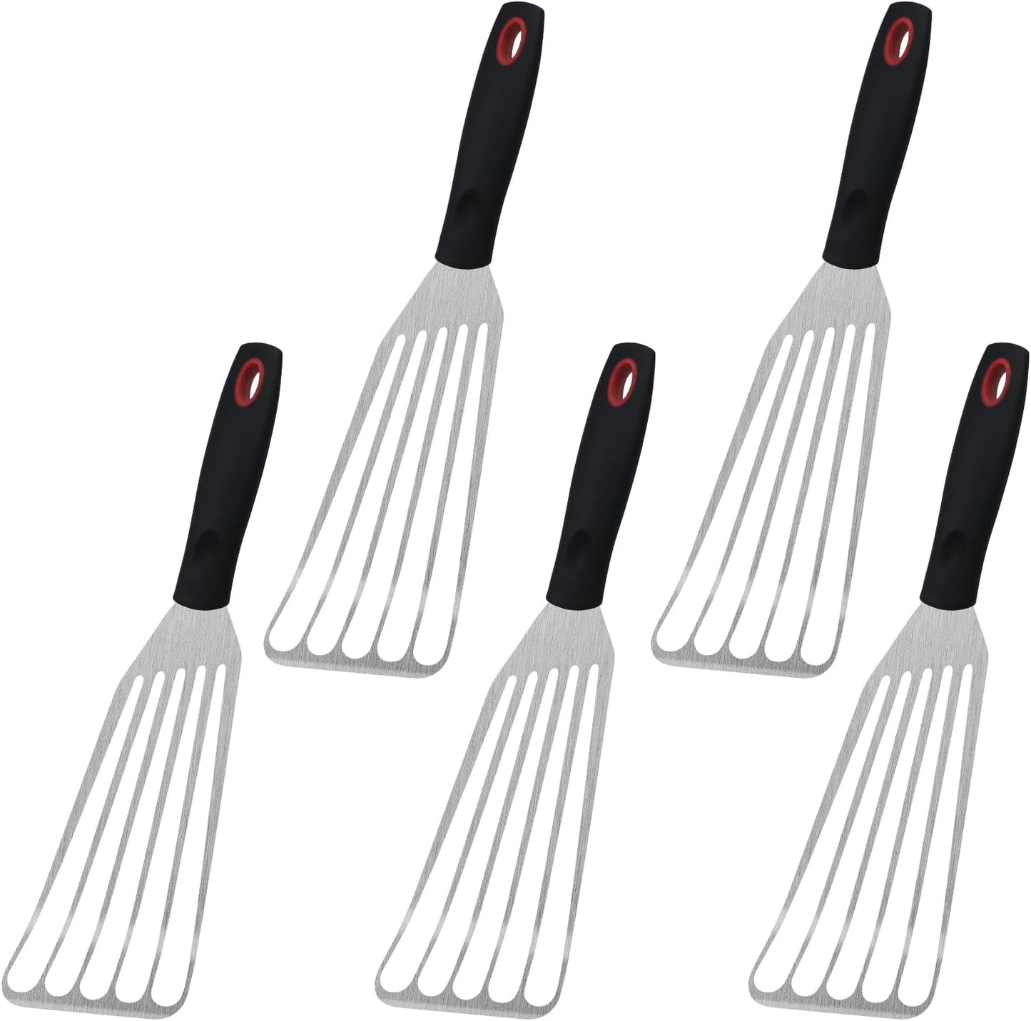3-Piece Stainless Steel Fish Spatula Set, Metal Slotted Turners for Cast Iron Skillet, Griddle, Steak, Burgers, Eggs and Pancakes