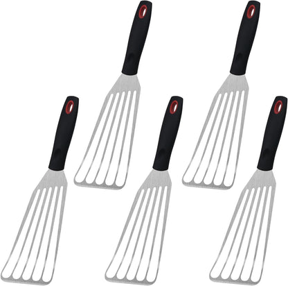 3-Piece Stainless Steel Fish Spatula Set, Metal Slotted Turners for Cast Iron Skillet, Griddle, Steak, Burgers, Eggs and Pancakes
