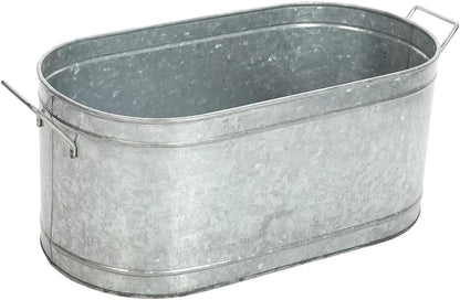 Hosley Galvanized Carry All Kitchen Utensil Caddy Serve Ware 13 Inch Long. Ideal for Floral Arrangements Party Garden Patio. O4