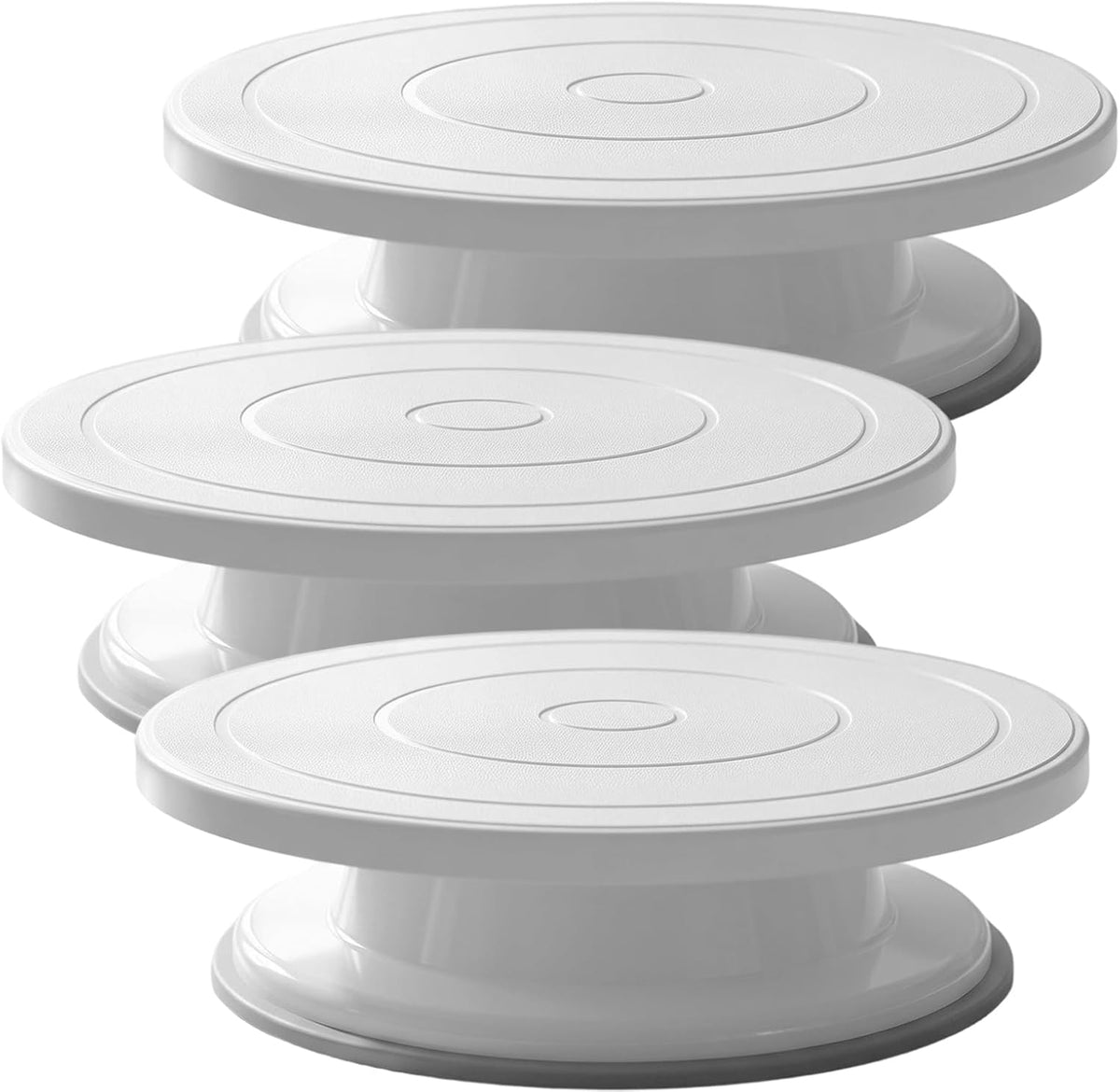 3 Pcs 11 Inch Rotating Cake Turntable, Smooth 360° Revolving Cake Stand
