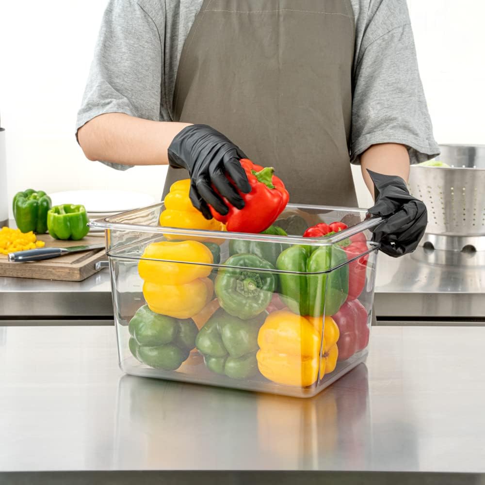 Restaurantware-2.5 Inch Deep Food Pans, 1 1/6 Size Commercial Food Storage Container - Freezable, Break-Resistant, Clear Plastic Cold Pans, Dishwashable, For Kitchens, Restaurants, Or Cafeterias