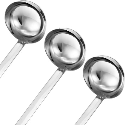 meekoo Stainless Steel Ladles Soup with Long Handle, 6oz
