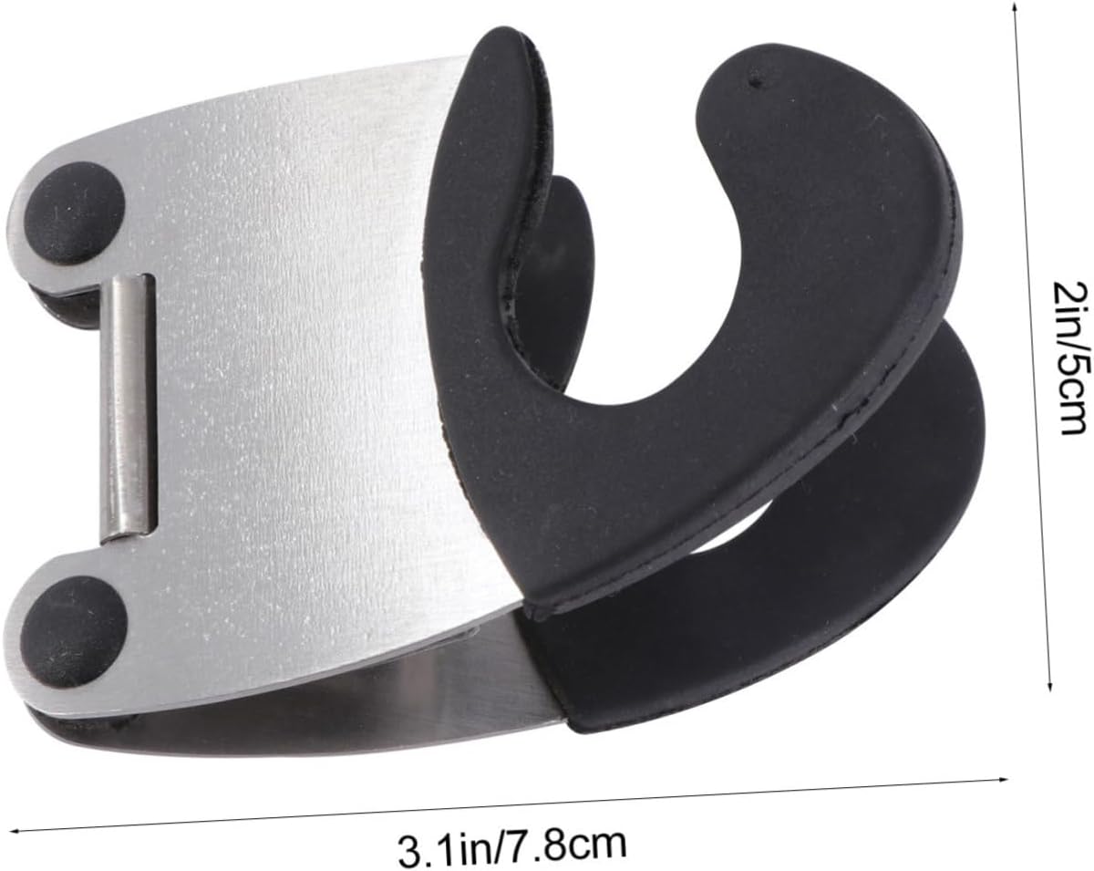 2pcs Stainless Steel Pot Clip Spoon Holder, Heat Resistant Kitchen Gadget