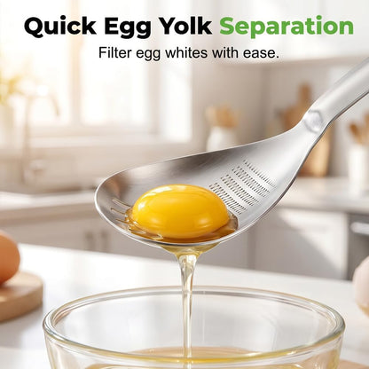 5-in-1 Stainless Steel Cooking Spoon, Potato Masher & Egg Separator，A+B
