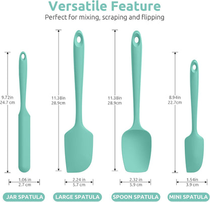 U-Taste Silicone Spatula Set with 600 Degrees Fahrenheit Heat Resistant (Black)