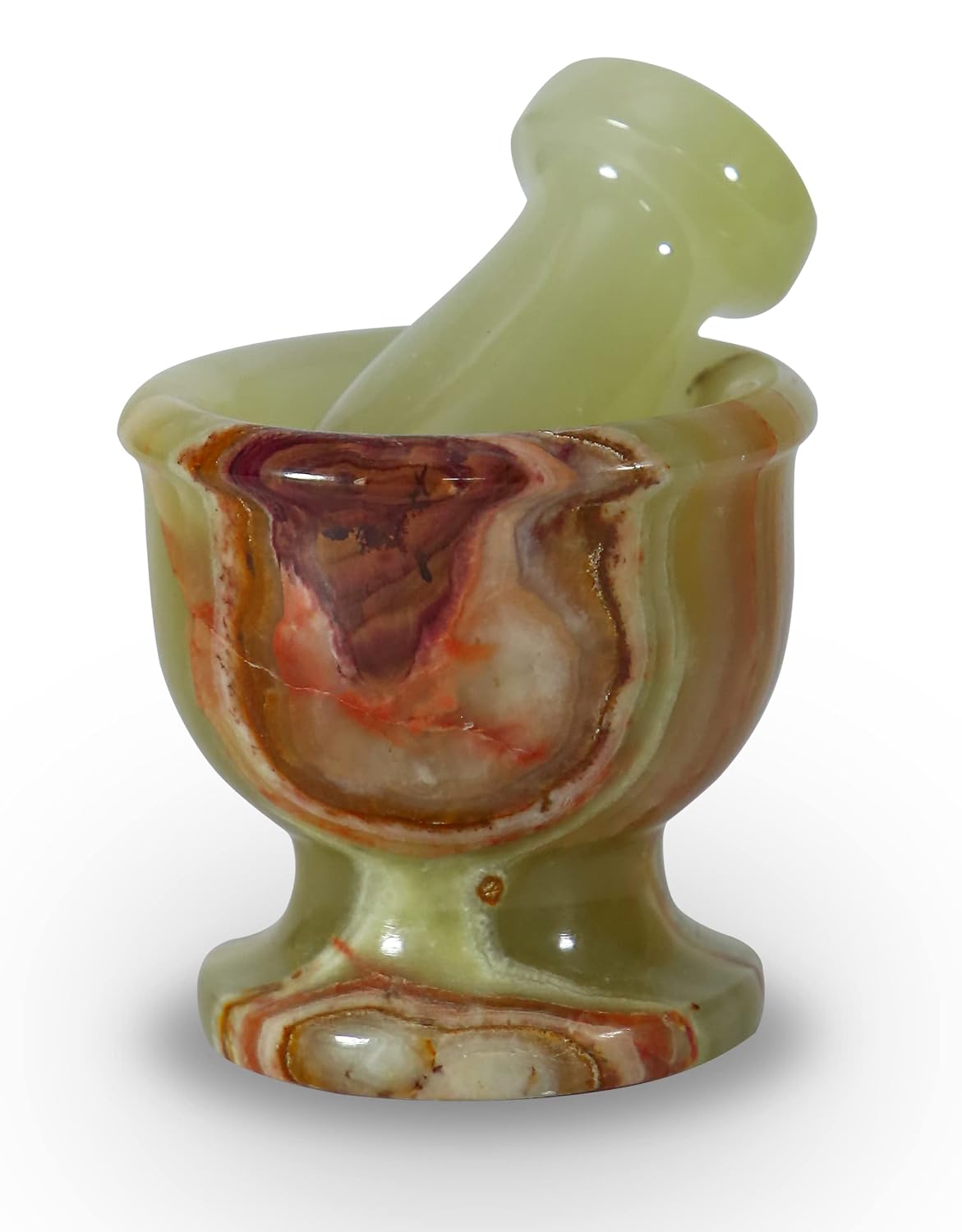 Mortar and Pestle Set – Large Stone Grinder with Polished Bowl & Non-Slip Base | Elegant Onyx Marble Kitchen Tool for Spices, Herbs & Guacamole