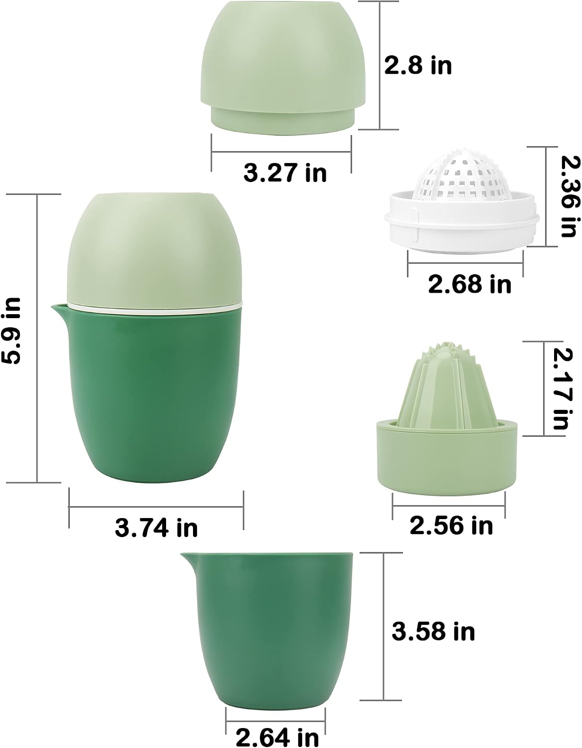 Lechin Hand Juicer, Lemon Squeezer, Two Squeezing Options, Yellow