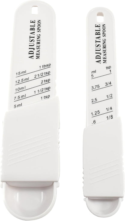 R&M Adjustable Measuring Spoon Set – 2-Piece Tablespoon & Teaspoon Measuring Spoons, Dishwasher Safe