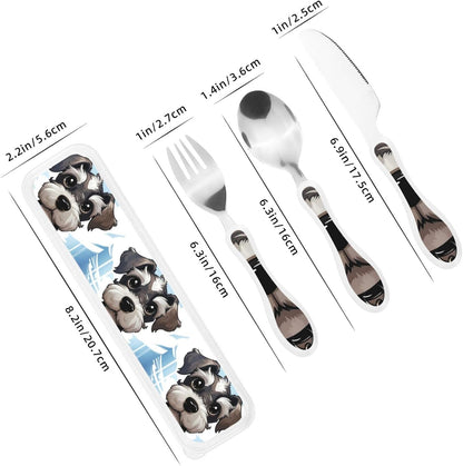 3-Piece Kids Silverware Set With Storage Case, Stainless Steel Reusable Children Safe Knife Spoon Fork Set Animal Cartoon Owls Cute Children Flatware Set For Kids Lunch Box