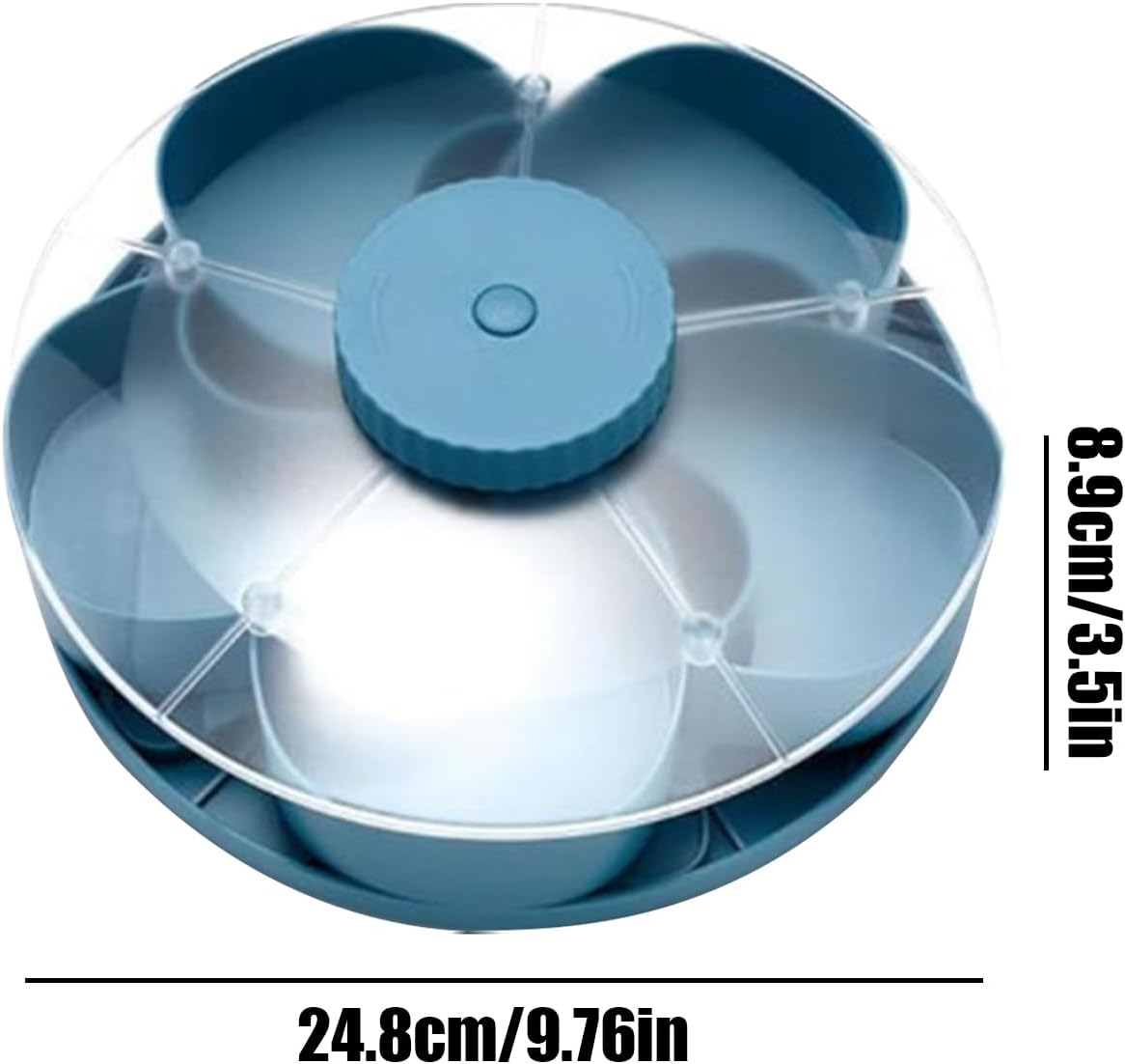 Divided Serving Tray Thats Spins | Spins Snackle Box Container | 5 Compartments Rotating Snack Spinner Serving Tray with Lid | Snack Organizer Appetizer Fruit Servings Trays for Partys, Kitchen