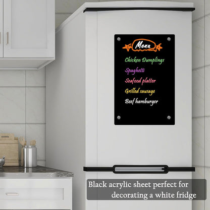 JonXon 8"X12" Acrylic Magnetic Menu Board for Kitchen,Acrylic Weekly Calendar for Fridge,Clear Meal Planner for Refrigerator,Magnet Fridge Menu Planner with 6 Magnetic Erasable Markers