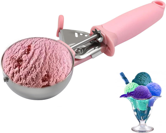 1pc Pink 3.27oz Stainless Steel Ice Cream Scoop
