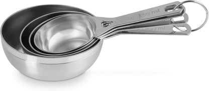 Le Creuset Stainless Steel Measuring Cups, Set of 4 | Set includes: 1/4, 1/3, 1/2, and 1 cups