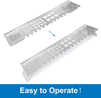 Utheer 2-Pack Griddle Warming Rack for Blackstone 28" Griddles, Stainless Steel Flat Top Grill Accessories | Reversible Rack Adds Prep Space, Foldable Clip-On Design Expands Cooking & Holding Area