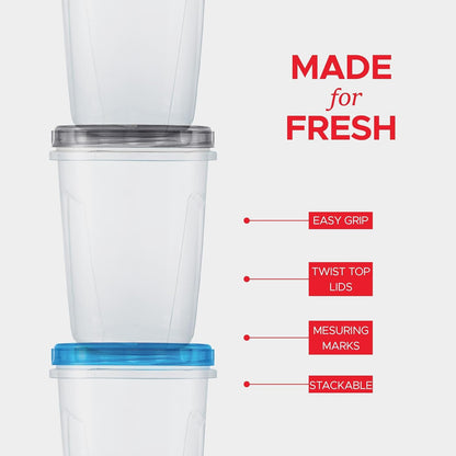 Tafura 10 Pack Leakproof Freezer Containers for Food with Twist Top Lids - 32 Oz BPA Free Reusable Plastic Soup Containers with Screw On Lids - Ideal for Meal Prep, Leftovers & Pantry Organization