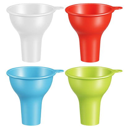 4pcs Silicone Funnels for Kitchen Use,Wide Mouth Silicon Funnel