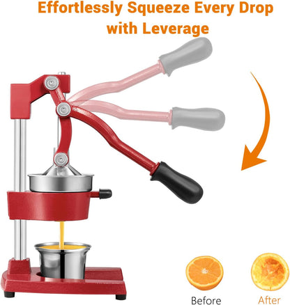 TONGCHANT Cast Iron Manual Juicer for Orange Lemon Citrus Fruit & Lime