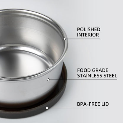 8.5 oz Stainless Steel Lidded Bowls, 4 Pack Unbreakable Small bowls with BPA-free Plastic Lids for Meal Prep, Cooking, Snacks, Leftovers