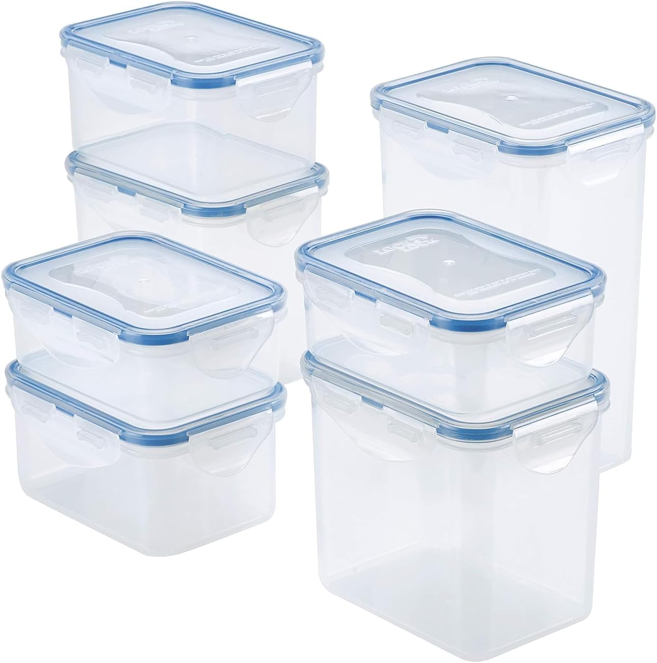 Lock & Lock HPL817S12 Easy Essentials Storage Set/Food Containers Airtight Bins/BPA-Free/Dishwasher Safe, 24 Piece - Clear