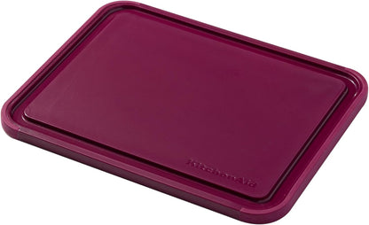 KitchenAid Classic Plastic Cutting Board with Perimeter Trench and Non Slip Edges, Dishwasher Safe, 12 inch x 18 inch, Gray