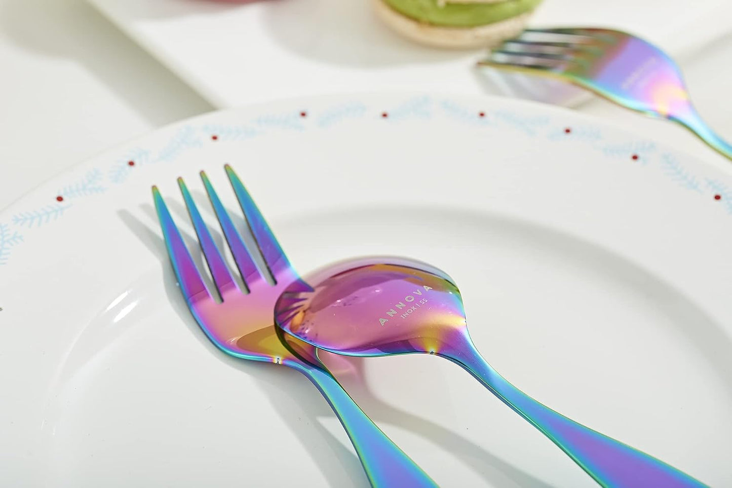 ANNOVA Kids Silverware Children's Safe Flatware Set Stainless Steel - Children Forks, Children Tablespoons, Toddler Utensils, Metal Cutlery Set for LunchBox (Rainbow, 6)