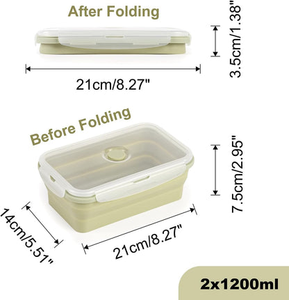 Silicone Food Storage Containers with Lids, 4 Pack Set 27oz/800ml Collapsible Meal Prep Lunch Containers with Airtight Lid & Ven for Kitchen, Camping, Microwave, Freezer and Dishwasher Safe