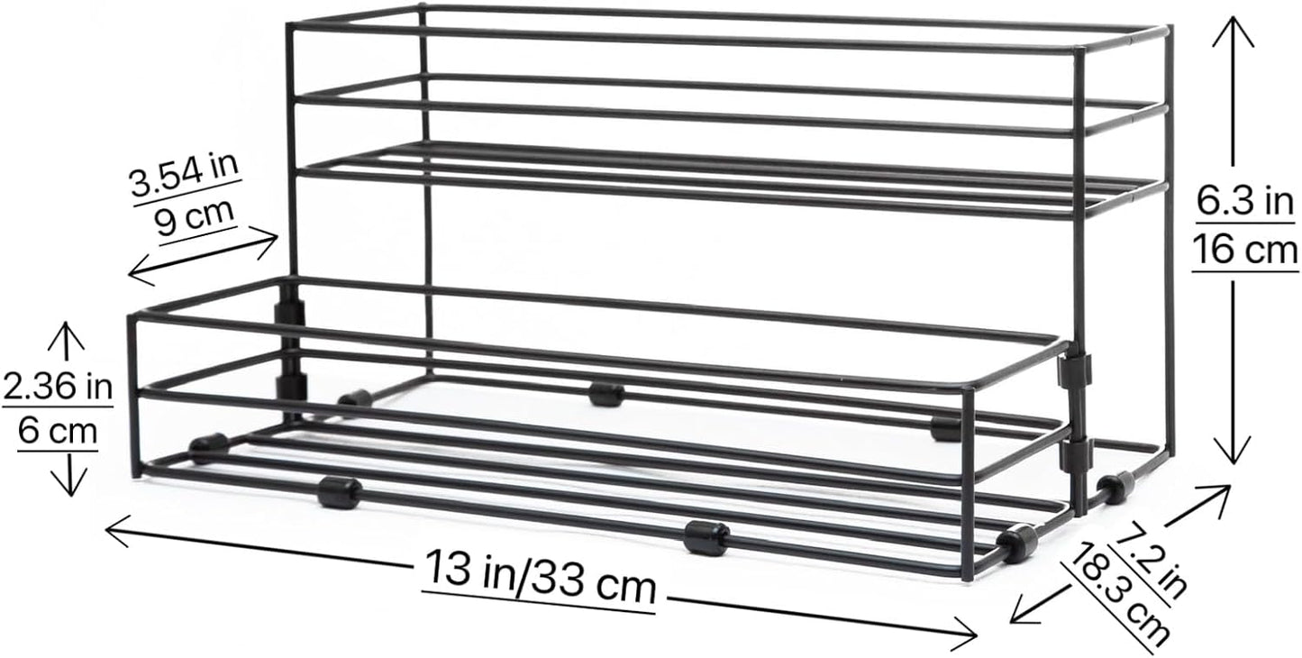 8 Bottles Coffee Syrup Rack Organizer, Coffee Syrup Stand Holder, 2 Tier Coffee Syrup Organizer for Coffee Bar Station, Wine Rack for Countertop, Bottle Display Shelf for Cocktail, Dressing