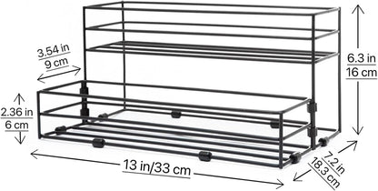 8 Bottles Coffee Syrup Rack Organizer, Coffee Syrup Stand Holder, 2 Tier Coffee Syrup Organizer for Coffee Bar Station, Wine Rack for Countertop, Bottle Display Shelf for Cocktail, Dressing