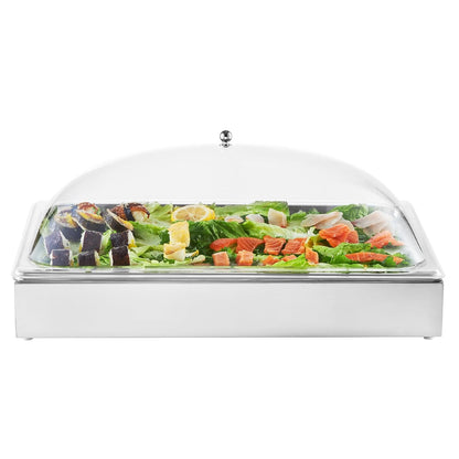 VEVOR Chilled Condiment Server, 4 Compartment Ice Cooled Condiment Serving Container, Chilled Garnish Tray Bar Caddy with Lid, for Bartending & Serving Taco, Salad, Fruit, Home & Restaurant Supplies