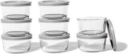 6-Piece Glass Food Storage Containers Set (3 Containers + 3 BPA-Free Lids) | 2-Cup, Leakproof | Microwave, Freezer, Oven & Dishwasher Safe | Ideal for Meal Prep & Pantry Organization, Pistachio