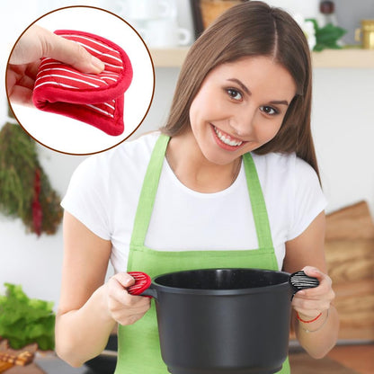 CALIDAKA 4Pcs Pan Handle Sleeve Silicone Hot Handler Holder,Cast Iron Skillet Handle Covers Heat Resistan t Pot Handle Sleeve for Cast Iron Pans,Metal Pots, Griddles Cooking Supplies