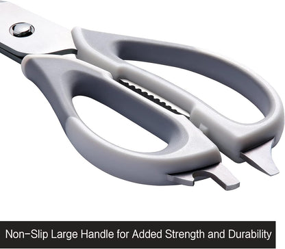 Kitchen Scissors for Food Heavy Duty, All Purpose Kitchen Shears that Come Apart Dishwasher Safe, Sharp Stainless Steel Cooking Scissors for Meat, Poultry, Fish (Grey)