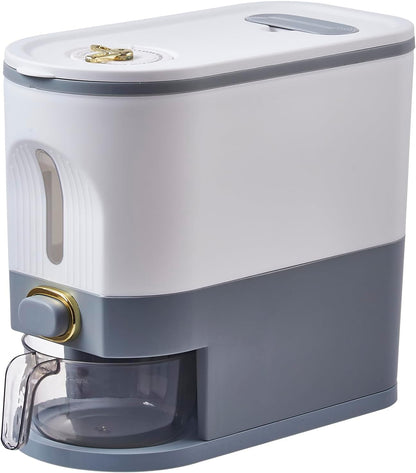 Sooyee 23 Lbs Rice Dispenser with Measuring Cup and One Drawer Food Storage Containers for Rice, Corn,Soybean & Oatmeal,Airtight, Moisture Proof