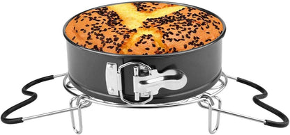 Steamer Rack Trivet with Heat Resistant Silicone Handles Compatible with Instant Pot Accessories 6 Qt 8 Quart, Stainless Steam Rack Pressure Cooker Trivet - Long Handles for Easy Chicken & Pot Removal