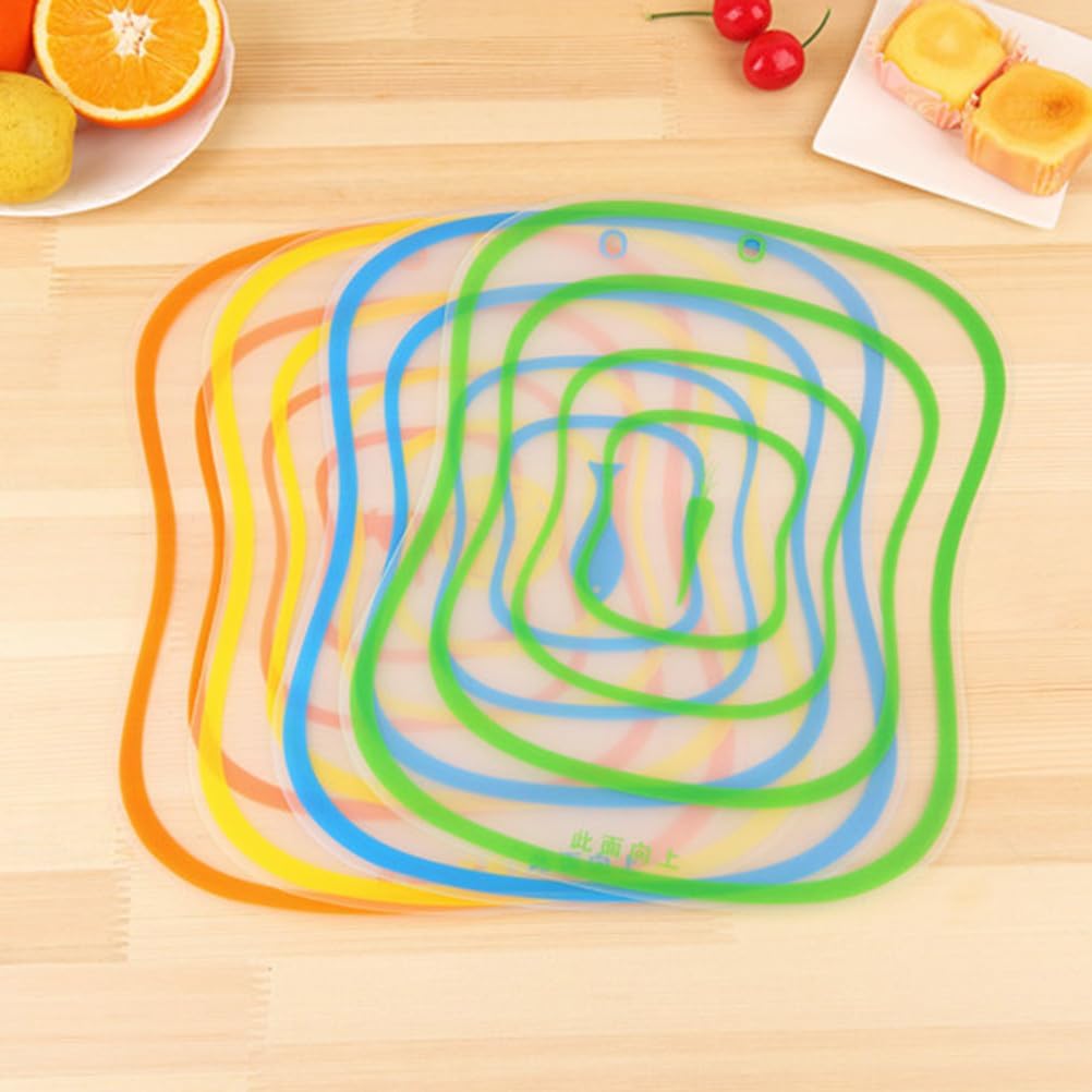 Zerodeko Anti-Slip Flexible Cutting Board Set 4-Pack 7.87X5.82X0.07 Inch Portable Plastic Chopping Boards for Kitchen Food Prep Non-Slip Mats