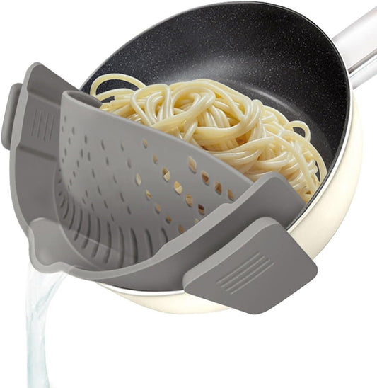 YEVIOR Clip on Strainer for All Pots Pan,Silicone Pasta Strainer