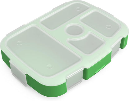 Bentgo® Kids Tray with Transparent Cover - Reusable, BPA-Free, 5-Compartment Meal Prep Container with Built-In Portion Control for Healthy, At-Home Meals & On-the-Go Lunches (Coral)