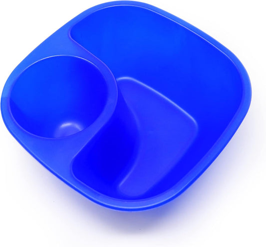 Rolling Sands Reusable Snack and Dip Bowls, 5 Pack, USA Made, Dishwasher and Microwave Safe Personal Size Plastic Divider Bowls, BPA-Free, Two Compartments to Hold Dips, Snacks and Treats
