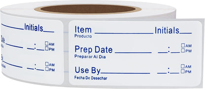 Hybsk 500pcs Freezer Labels for Food Storage Removable FIFO Use By Food Preparation Stickers Prep Date 1 x 2 Inch Labels (Red)