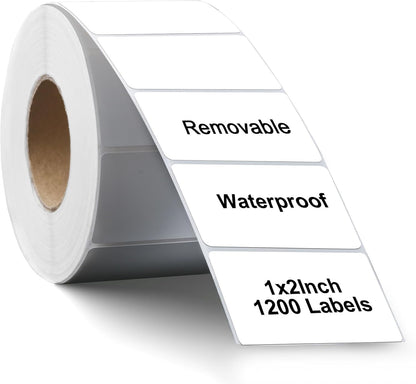 1200 Removable Freezer Labels 1x2 Inch Waterproof, Oil & Tear Resistant Blank Food Labels, Easy Peel No Residue Perfect for Refrigerator, Jars & Pantry Storage