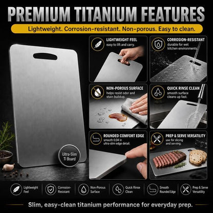 URMONA 3 PCS 304 Stainless Steel Cutting Board Set for Kitchen
