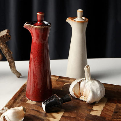 Small Ceramic Olive Oil Dispenser Bottle for Storage Of Oil, Vinegar, Soy Sauce, 120ml / 4oz - Blue