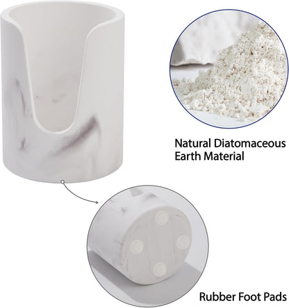 Bathroom Cup Dispenser, Diatomaceous Earth Mouthwash Cup Holder, Paper Cup Holder for Bathroom Counter, Disposable Cup Dispenser, Guest Bathroom Essentials (Cups Not Included)