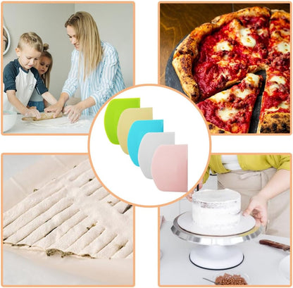 5 Pack Plastic dough scraper, flexible scraper