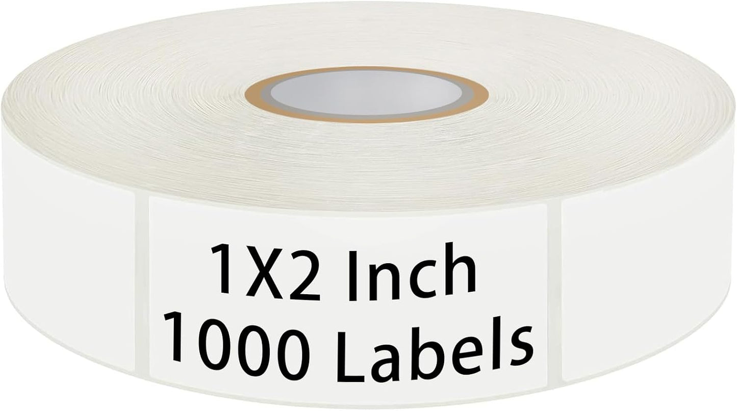 1000 Blank Removable Freezer Labels,Date Label 1x2 Inch Food Storage Stickers,Water Oil Resistant Easy Clean Leaves no Residue,for Kitchen,Restaurants,Markets,Food Containers,Jars