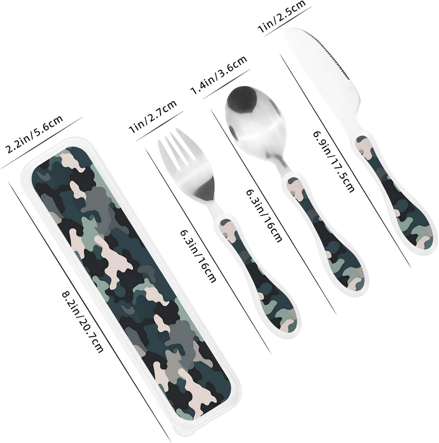3-Piece Kids Silverware Set With Storage Case, Stainless Steel Reusable Children Safe Knife Spoon Fork Set Butterfly On Beautiful Flower Children Flatware Set For Kids Lunch Box